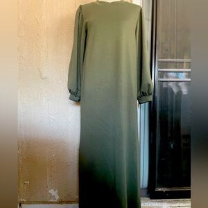 Jodifl Green Scuba Knit Maxi Dress